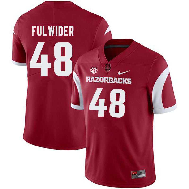 Men #48 Nicholas Fulwider Arkansas Razorbacks College Football Jerseys-Cardinal